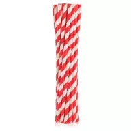Piros Red Stripes rugalmas papír szívószál 12 db-os