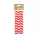 Piros Red Stripes rugalmas papír szívószál 12 db-os