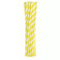 Sárga Yellow Stripes rugalmas papír szívószál 12 db-os