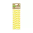 Sárga Yellow Stripes rugalmas papír szívószál 12 db-os