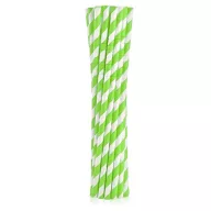 Zöld Green Stripes rugalmas papír szívószál 12 db-os