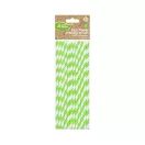Zöld Green Stripes rugalmas papír szívószál 12 db-os