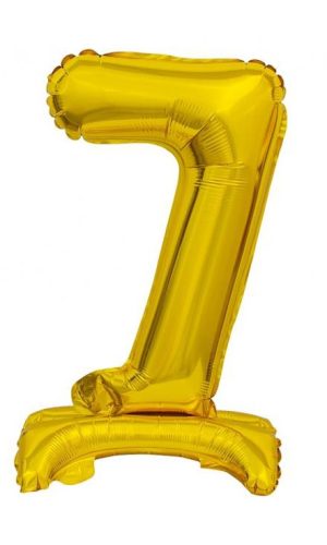 Arany B&C Gold mini 7-es szám fólia lufi talppal 38 cm