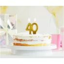 Arany 40-es Gold tortagyertya, számgyertya