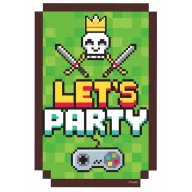 Játék Game On party meghívó 6 db-os