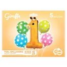 Zsiráf Dots fólia lufi 5 db-os szett