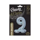 Ezüst Holographic Silver 9-es szám fólia lufi talppal 72 cm