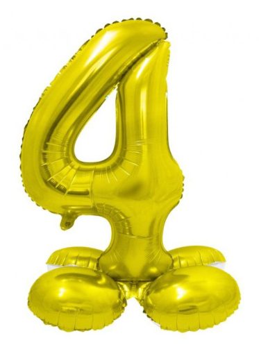 Arany 4-es Gold szám fólia lufi talppal 72 cm