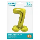 Arany 7-es Gold szám fólia lufi talppal 72 cm