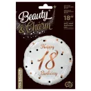 Happy Birthday 18 B&C White fólia lufi 36 cm