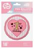 Első születésnap Pink fólia lufi 36 cm