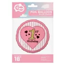 Első születésnap Pink fólia lufi 36 cm