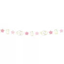 Első születésnap Pink 1st Birthday mini girland 120 cm