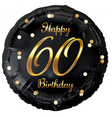 Happy Birthday 60 B&C Gold fólia lufi 36 cm