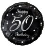 Happy Birthday 50 B&C Silver fólia lufi 36 cm