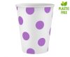 Lila Lavender Polka Dots papír pohár 6 db-os 250 ml