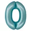 Kék 0-ás Light Blue Mat szám fólia lufi 76 cm