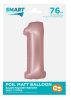 Rózsaszín 1-es Light Pink Mat szám fólia lufi 76 cm