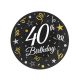 Happy Birthday 40 B&C papírtányér 6 db-os 18 cm