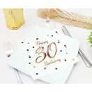 Happy Birthday 30 B&C White szalvéta 20 db-os 33x33 cm