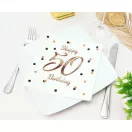Happy Birthday 50 B&C White szalvéta 20 db-os 33x33 cm