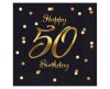 Happy Birthday 50 B&C Gold szalvéta 20 db-os 33x33 cm