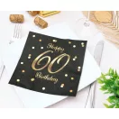 Happy Birthday 60 B&C Gold szalvéta 20 db-os 33x33 cm
