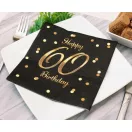 Happy Birthday 60 B&C Gold szalvéta 20 db-os 33x33 cm