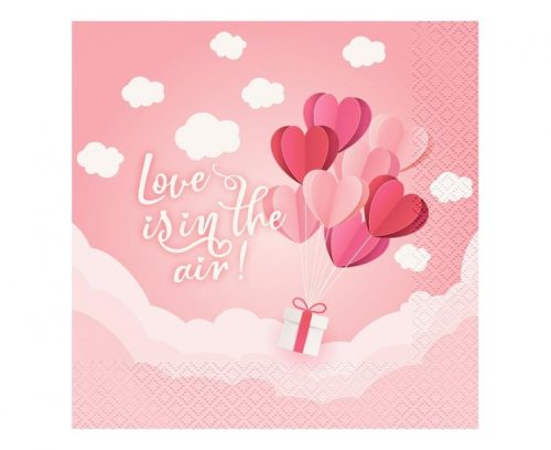 Szerelem Love Is In The Air Pink szalvéta 20 db-os 33x33 cm