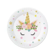 Unikornis Star papírtányér 6 db-os 18 cm