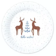 Karácsonyi Hello Winter White papírtányér 6 db-os 18 cm