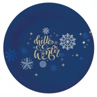 Karácsonyi Snowflakes papírtányér 6 db-os 18 cm