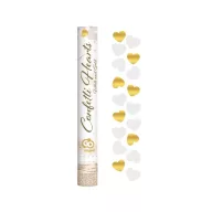 Szív Gold White Hearts konfetti kilövő 40 cm