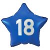 Kék Happy Birthday 18 Blue csillag fólia lufi 44 cm