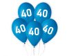Kék Happy Birthday 40 Blue, léggömb, lufi 5 db-os 12 inch (30cm)