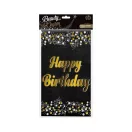 Fekete Happy Birthday B&C Black fólia asztalterítő 137x183 cm