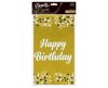 Arany Happy Birthday B&C Gold fólia asztalterítő 137x183 cm