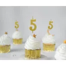 Arany Gold Metallic számgyertya, tortagyertya 5-ös
