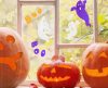 Halloween, Boo zselés ablak matrica szett