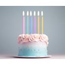 Színes Macaron Metallic tortagyertya, gyertya szett 6 db-os