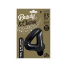 Fekete 4-es B&C Matt Black szám fólia lufi 85 cm