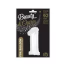 Fehér B&C White 1-es szám fólia lufi 92 cm