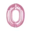 Rózsaszín 0-ás Light Pink szám fólia lufi 92 cm