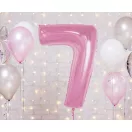 Rózsaszín 7-es Light Pink szám fólia lufi 92 cm