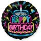 Happy Birthday Neon fólia lufi 46 cm (WP)