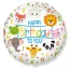 Állatos Happy Birthday Animals fólia lufi 46 cm (WP)