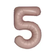 Matt rózsaszín 5-ös Vintage szám fólia lufi 76 cm (WP)
