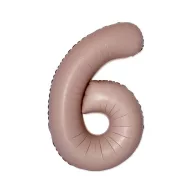 Matt rózsaszín 6-os Vintage szám fólia lufi 76 cm (WP)