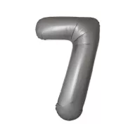 Matt ezüst 7-es Moonlight szám fólia lufi 76 cm (WP)