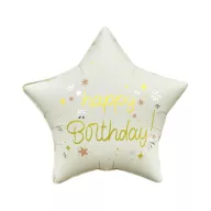 Happy Birthday Matt White csillag fólia lufi 44 cm